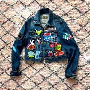 MOTHER Denim Jacket with Colorful Patches